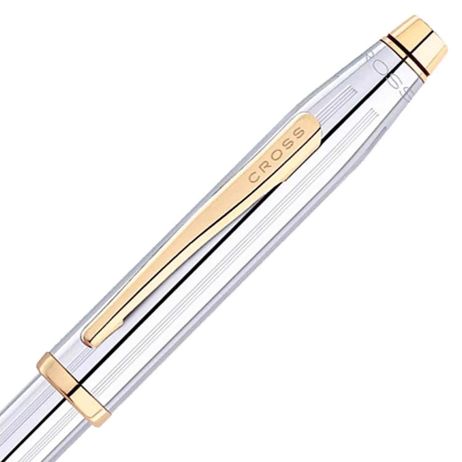 Cross Century II Ballpoint Pen Medalist Chrome with Gold Trim