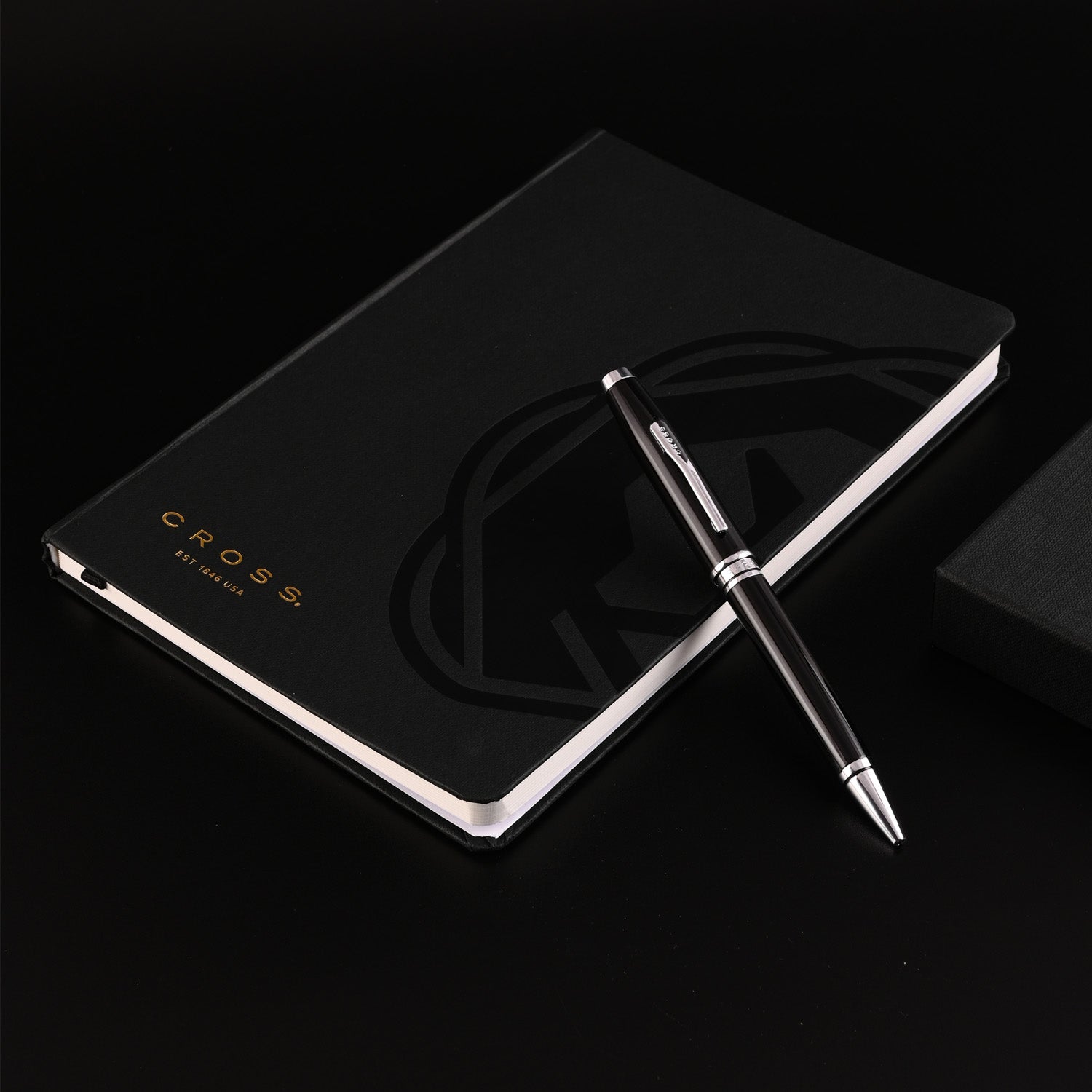 Cross Gift Set - Coventry Black CT Ball Pen with Black A5 Journal