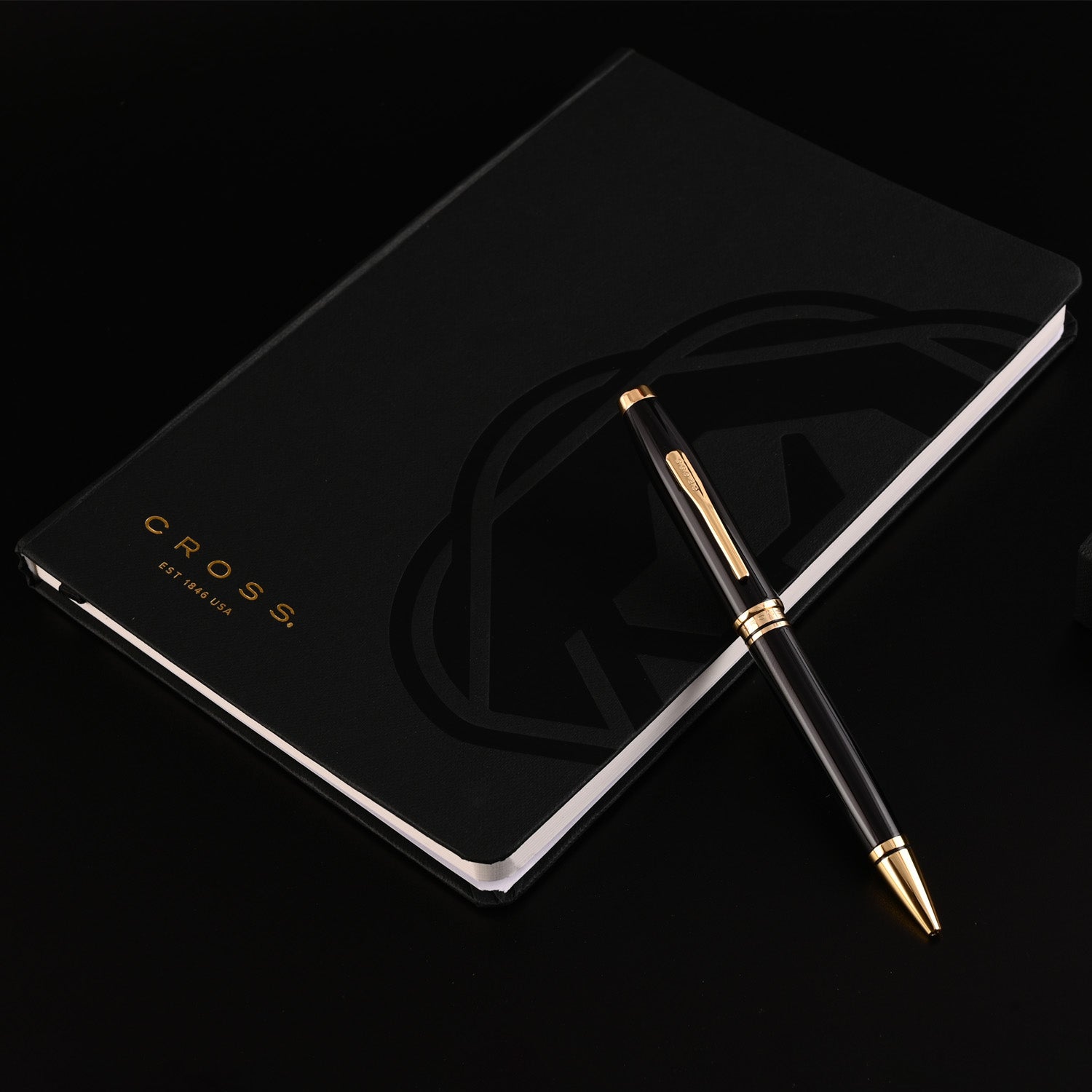 Cross Gift Set - Coventry Black GT Ball Pen with Black A5 Journal