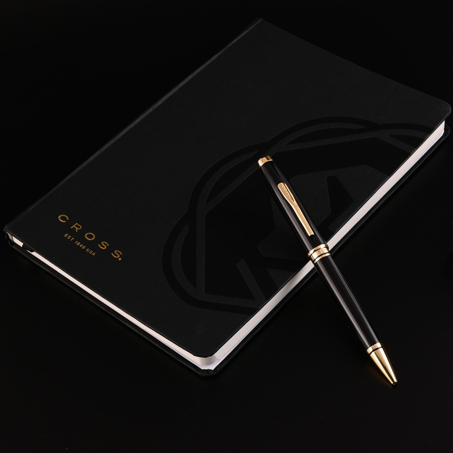 Cross Gift Set - Coventry Black GT Ball Pen with Black A5 Journal