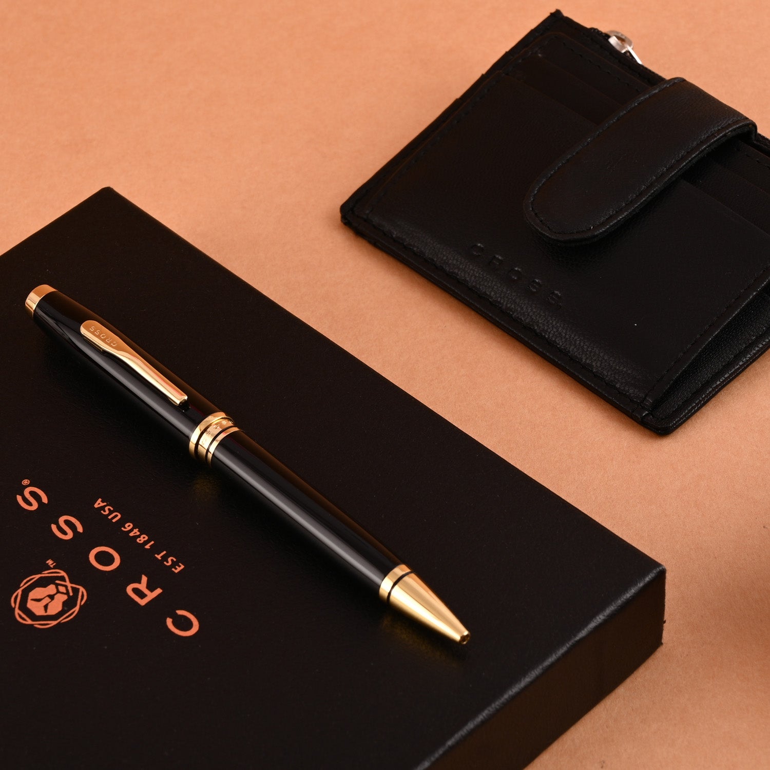 Cross Gift Set - Coventry Black GT Ball Pen with Card Holder