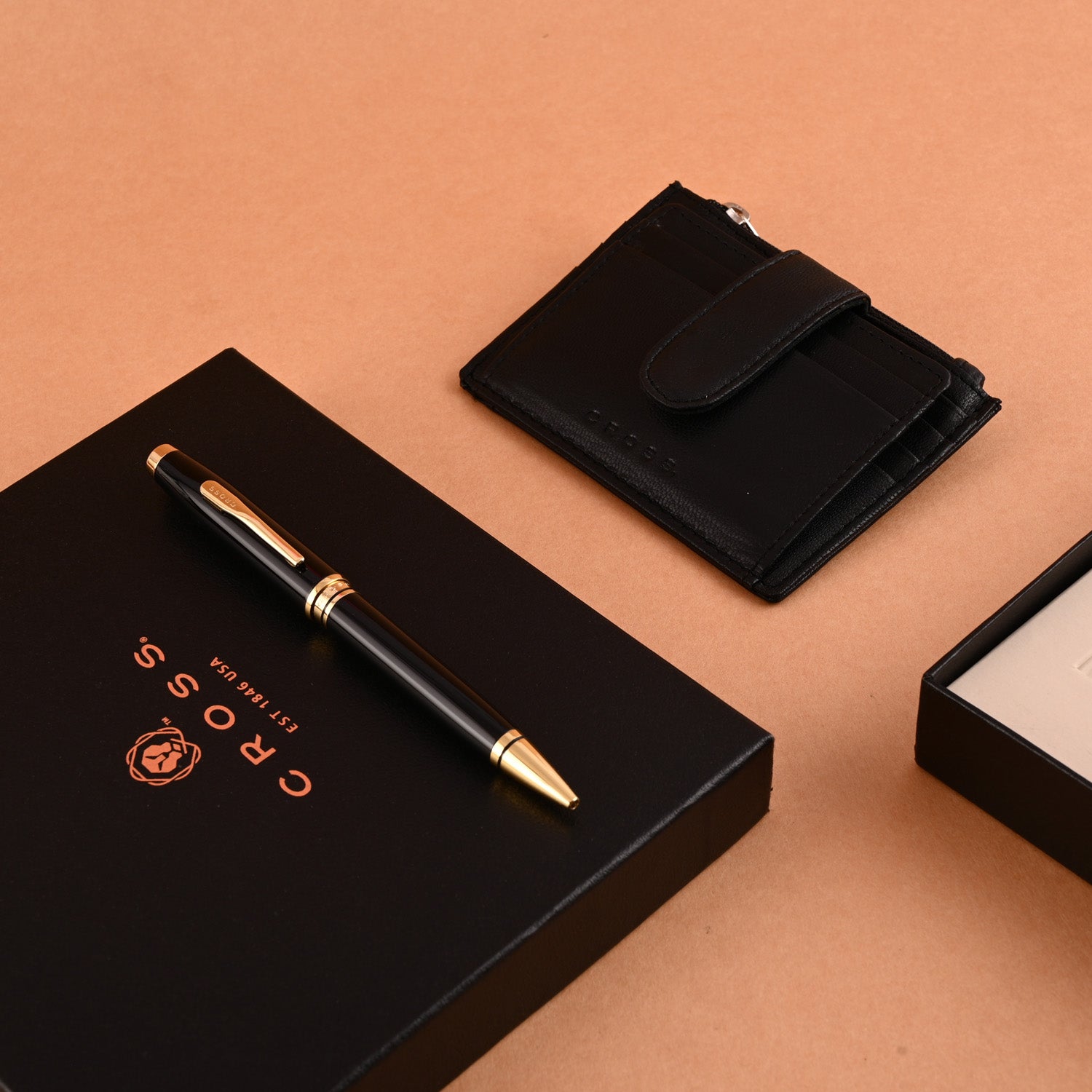 Cross Gift Set - Coventry Black GT Ball Pen with Card Holder