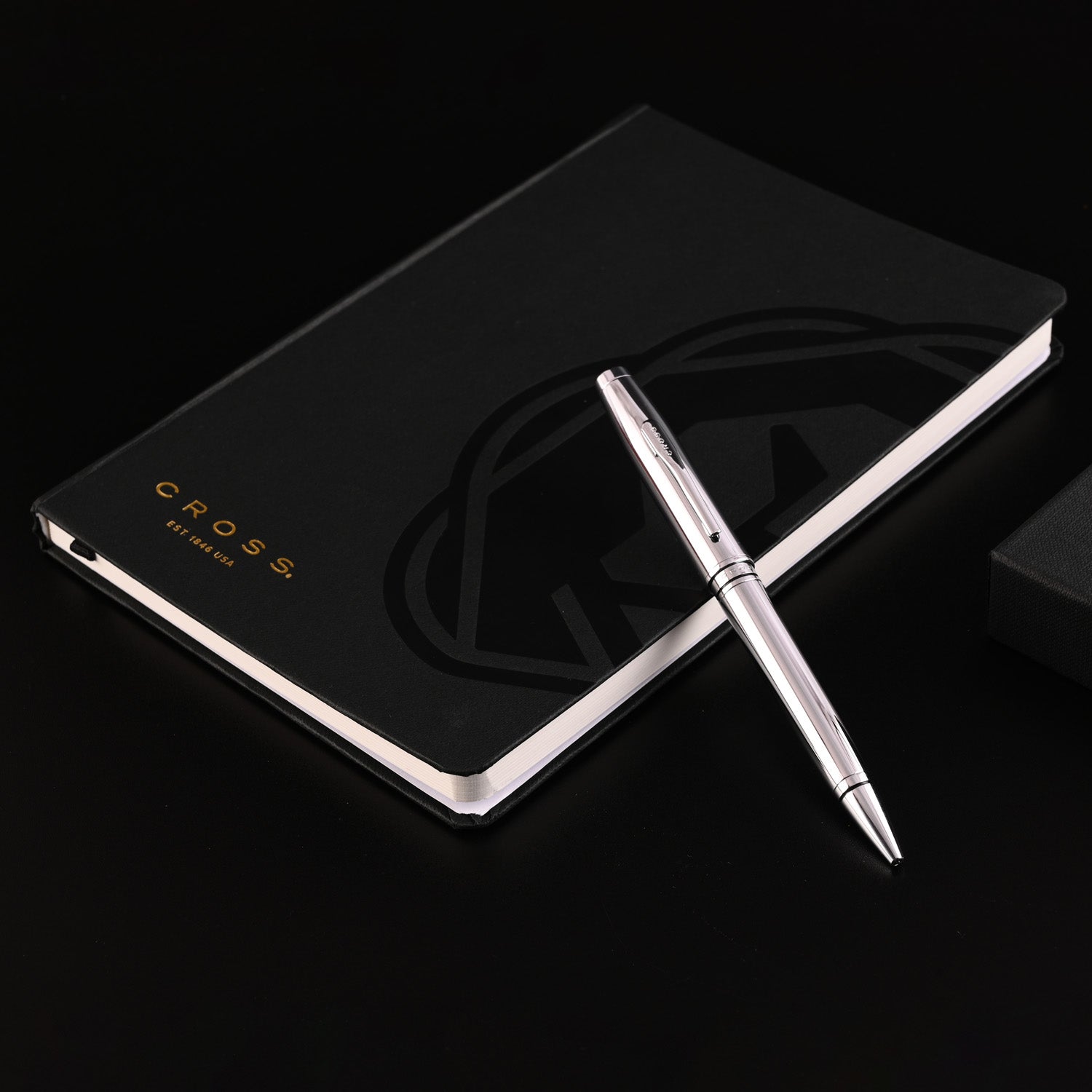 Cross Gift Set - Coventry Chrome Ball Pen with Black A5 Journal