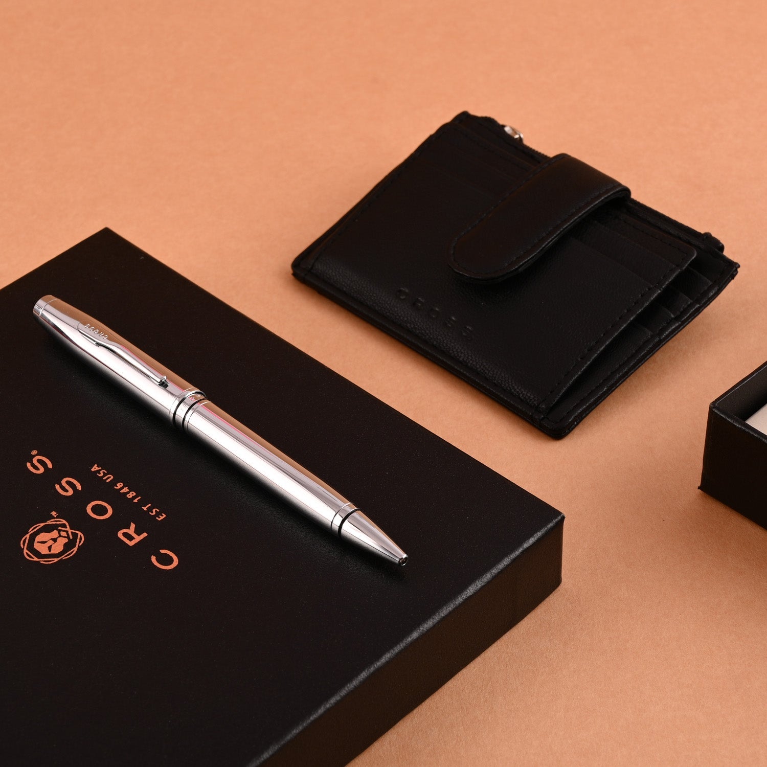 Cross Gift Set - Coventry Chrome Ball Pen with Card Holder