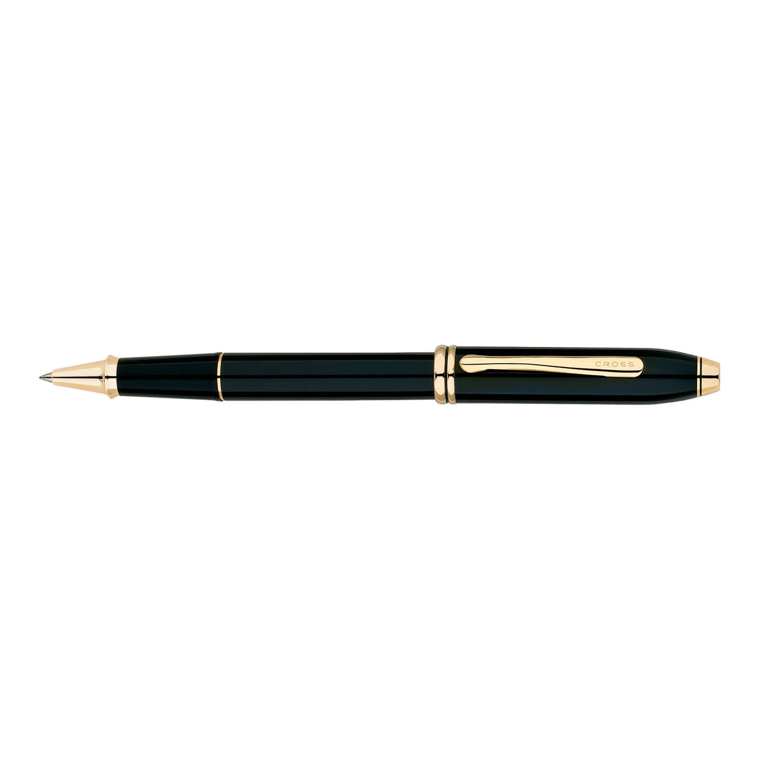 Cross Townsend Selectip Rollerball Pen Black Lacquer Gold Trim