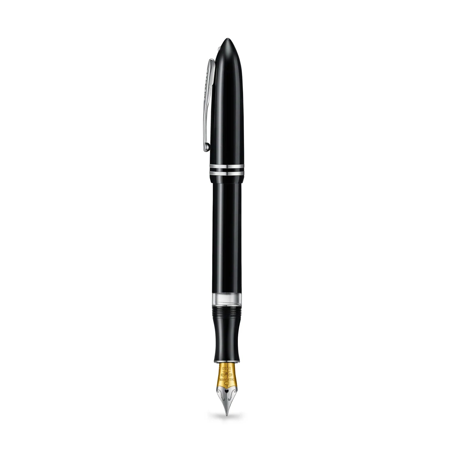SHEAFFER BALANCE III GLOSSY BLACK AND CHROME TRIMS FOUNTAIN PEN MEDIUM