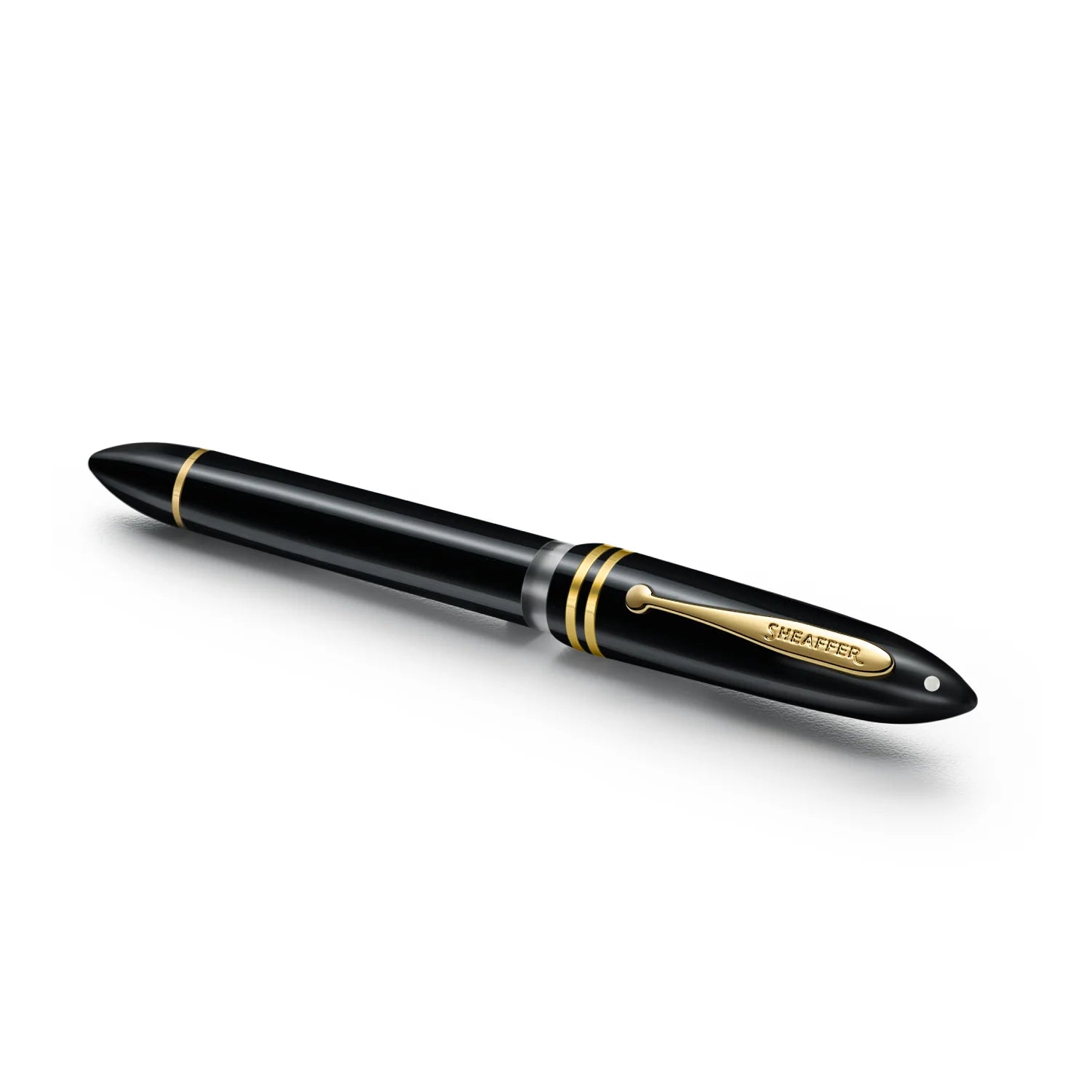 SHEAFFER BALANCE III GLOSSY BLACK AND GOLD TRIMS FOUNTAIN PEN MEDIUM