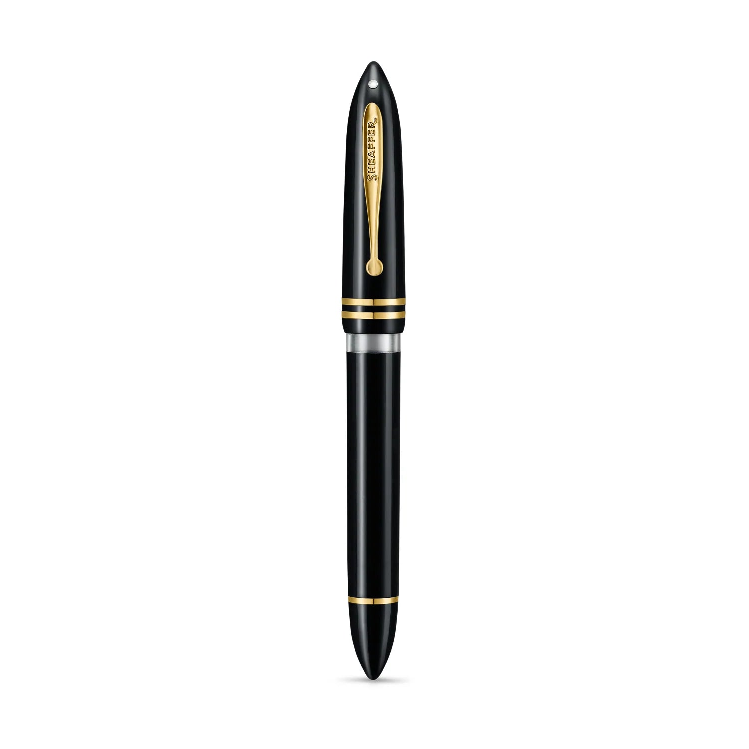 SHEAFFER BALANCE III GLOSSY BLACK AND GOLD TRIMS FOUNTAIN PEN MEDIUM