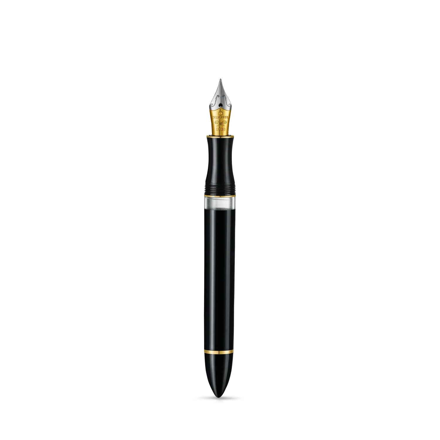 SHEAFFER BALANCE III GLOSSY BLACK AND GOLD TRIMS FOUNTAIN PEN MEDIUM