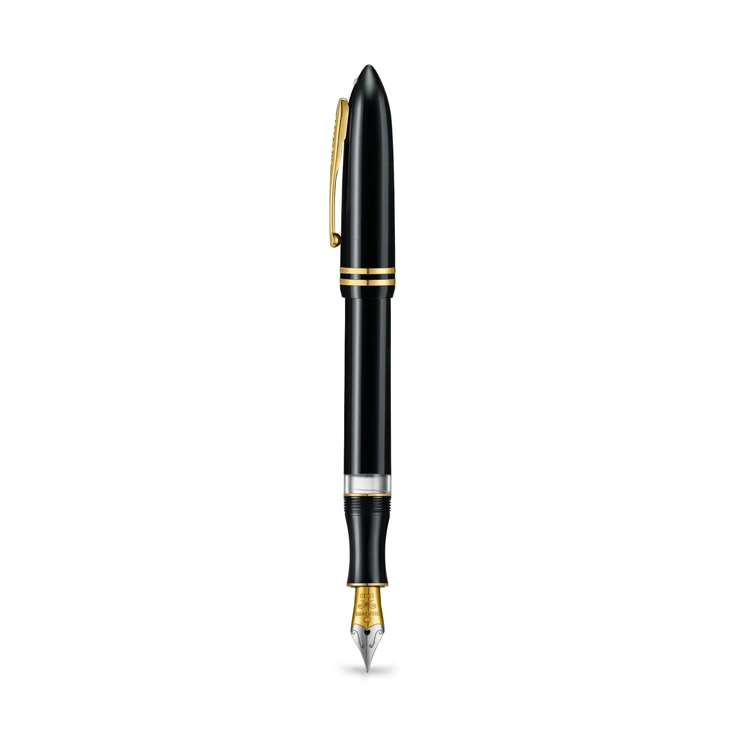 SHEAFFER BALANCE III GLOSSY BLACK AND GOLD TRIMS FOUNTAIN PEN MEDIUM