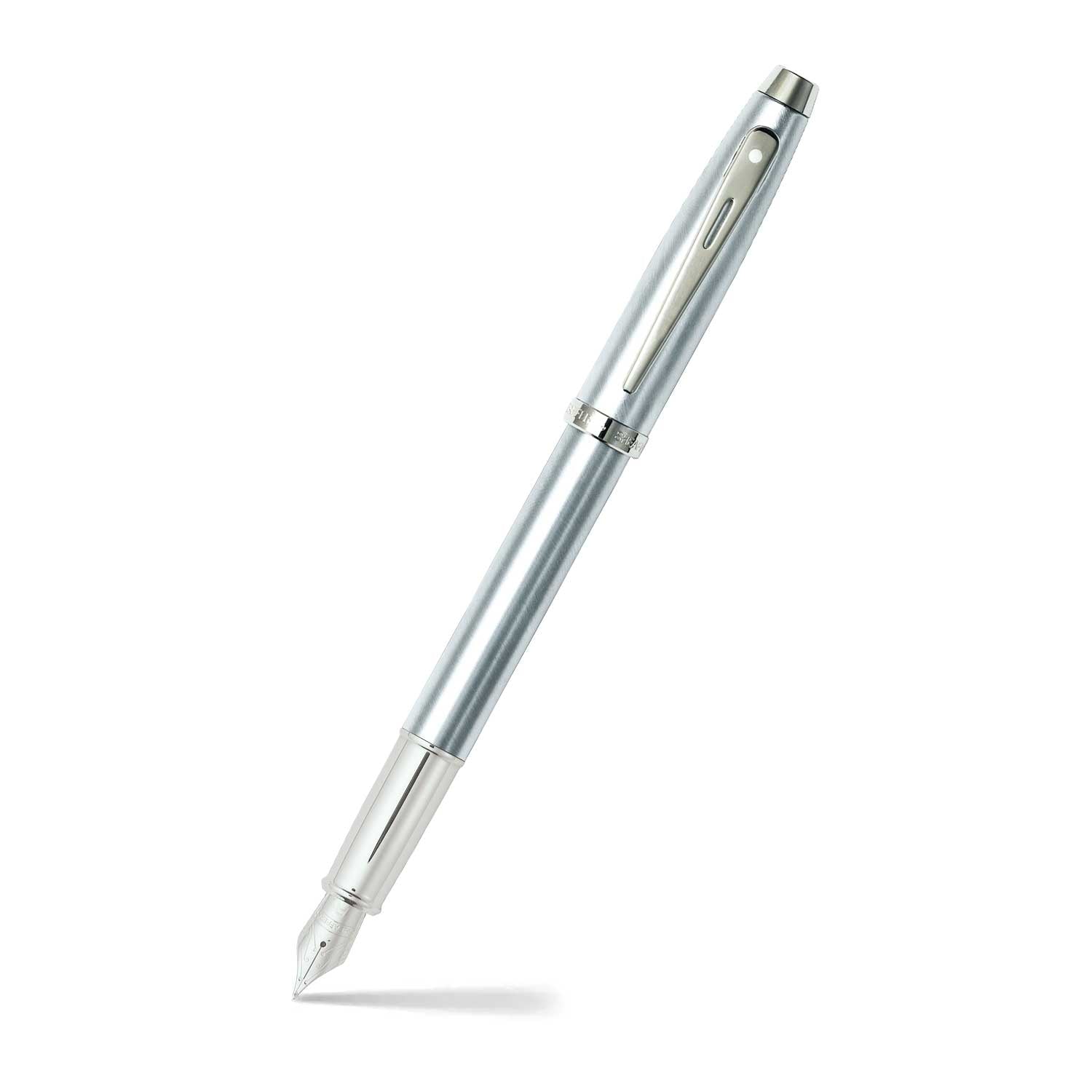 Sheaffer Gift Set ft. Brushed Chrome S100 with Chrome Trim as Set of 2 pens -  Rollerball Pen & Fountain pen (M)