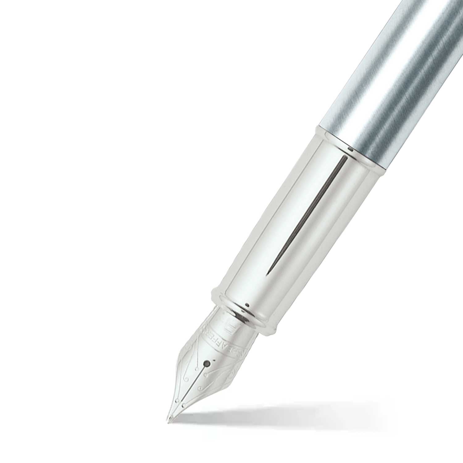 Sheaffer Gift Set ft. Brushed Chrome S100 with Chrome Trim as Set of 2 pens -  Rollerball Pen & Fountain pen (M)
