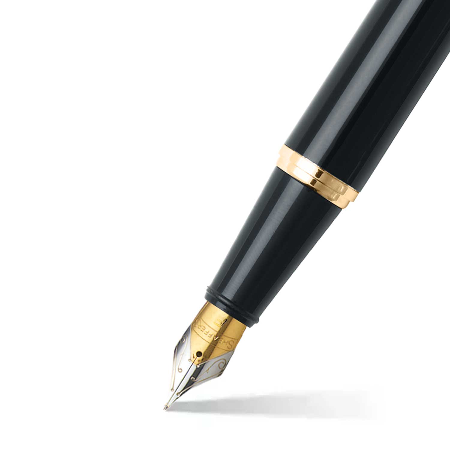 Sheaffer Gift Set ft. Glossy Black S300 with Gold Tone Trim as Set of 2 pens -  Rollerball Pen & Fountain pen (M)