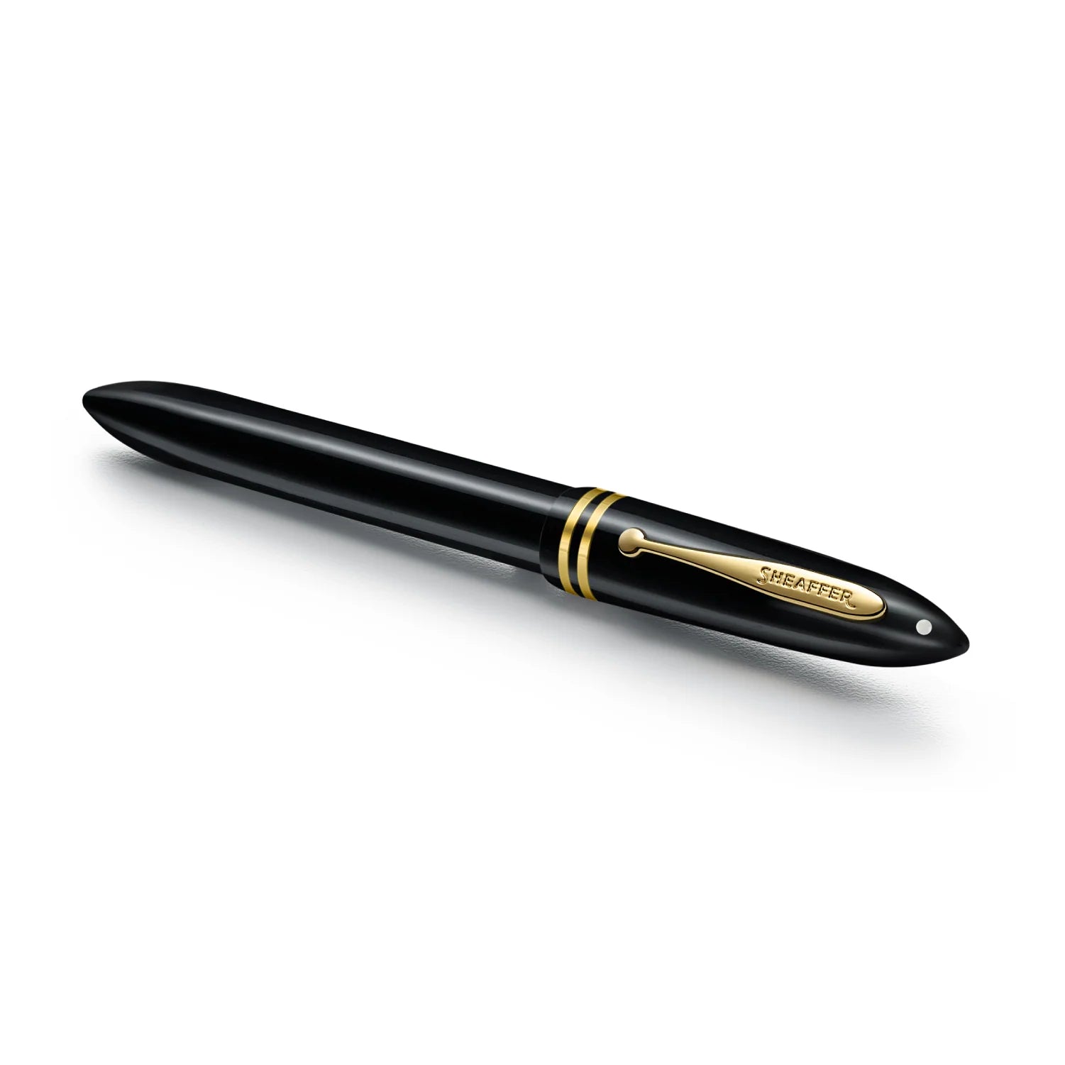 SHEAFFER BALANCE III GLOSSY BLACK AND GOLD TRIMS ROLLERBALL PEN