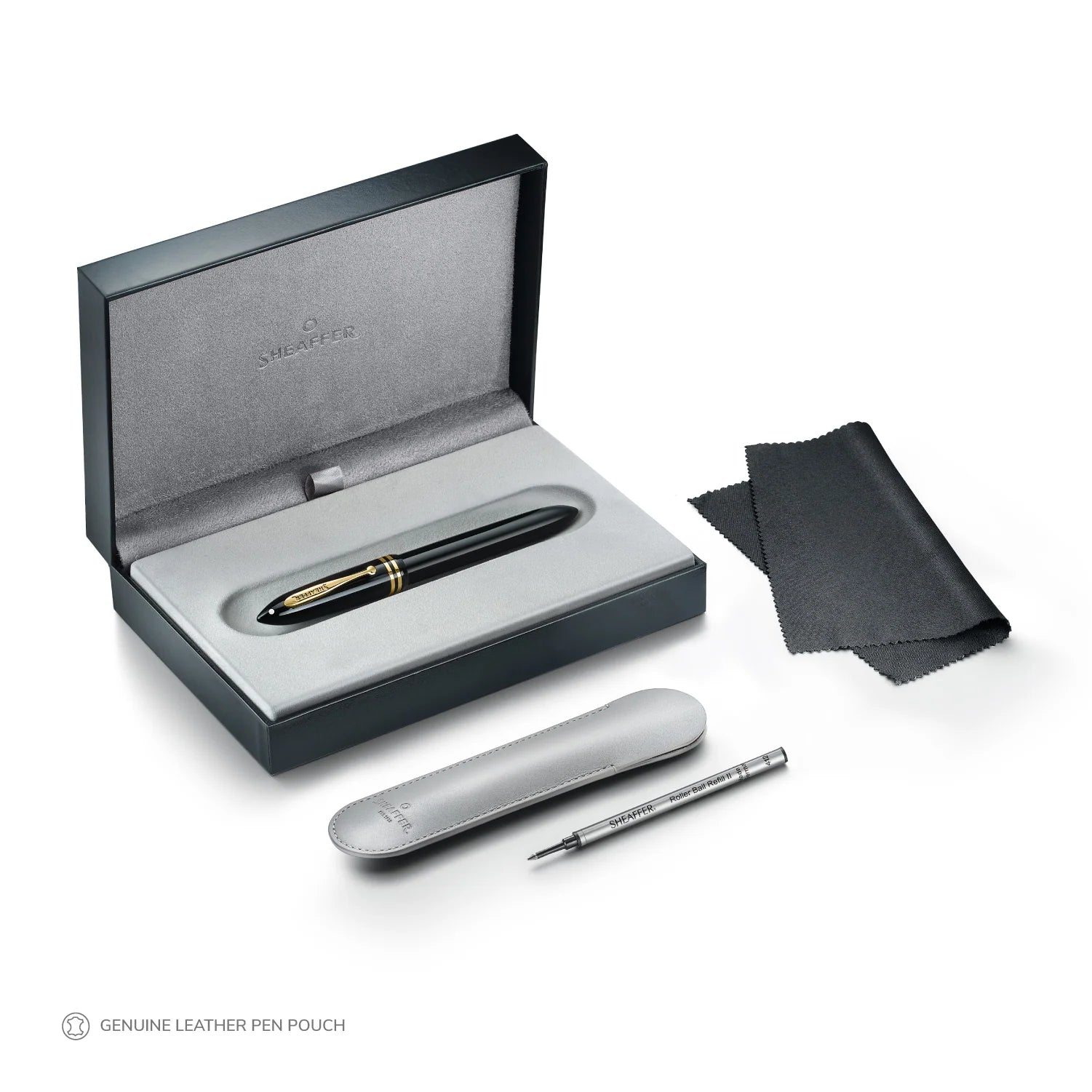 SHEAFFER BALANCE III GLOSSY BLACK AND GOLD TRIMS ROLLERBALL PEN