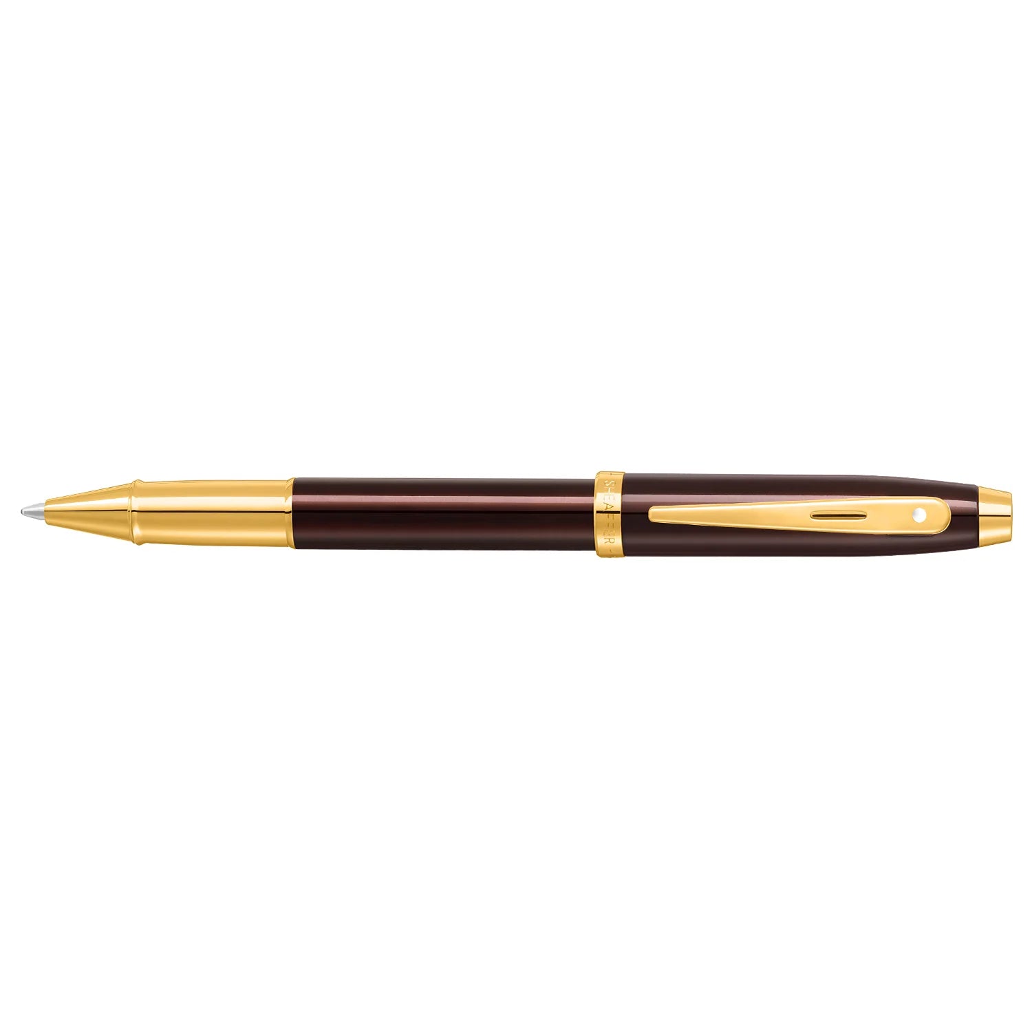 Sheaffer 100 Rollerball Pen Coffee Brown With PVD Gold Trim