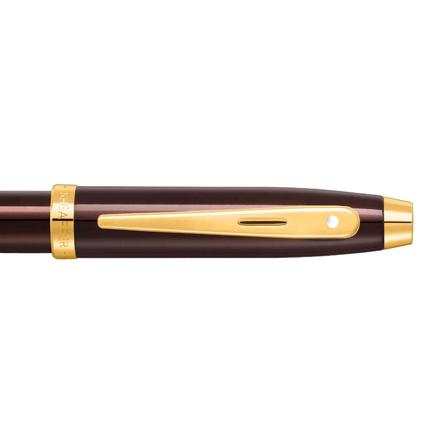 Sheaffer 100 Rollerball Pen Coffee Brown With PVD Gold Trim