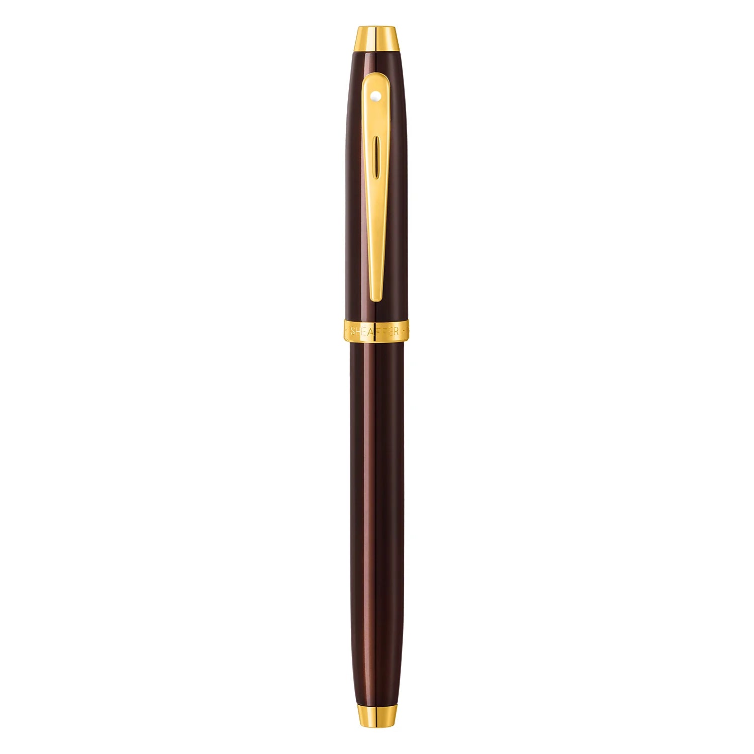 Sheaffer 100 Rollerball Pen Coffee Brown With PVD Gold Trim