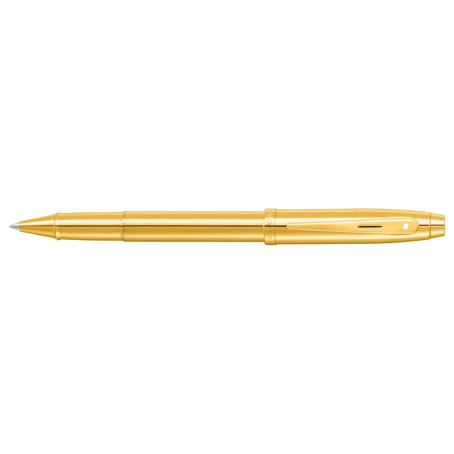 Sheaffer 100 Glossy PVD Gold Rollerball Pen With PVD Gold Trim