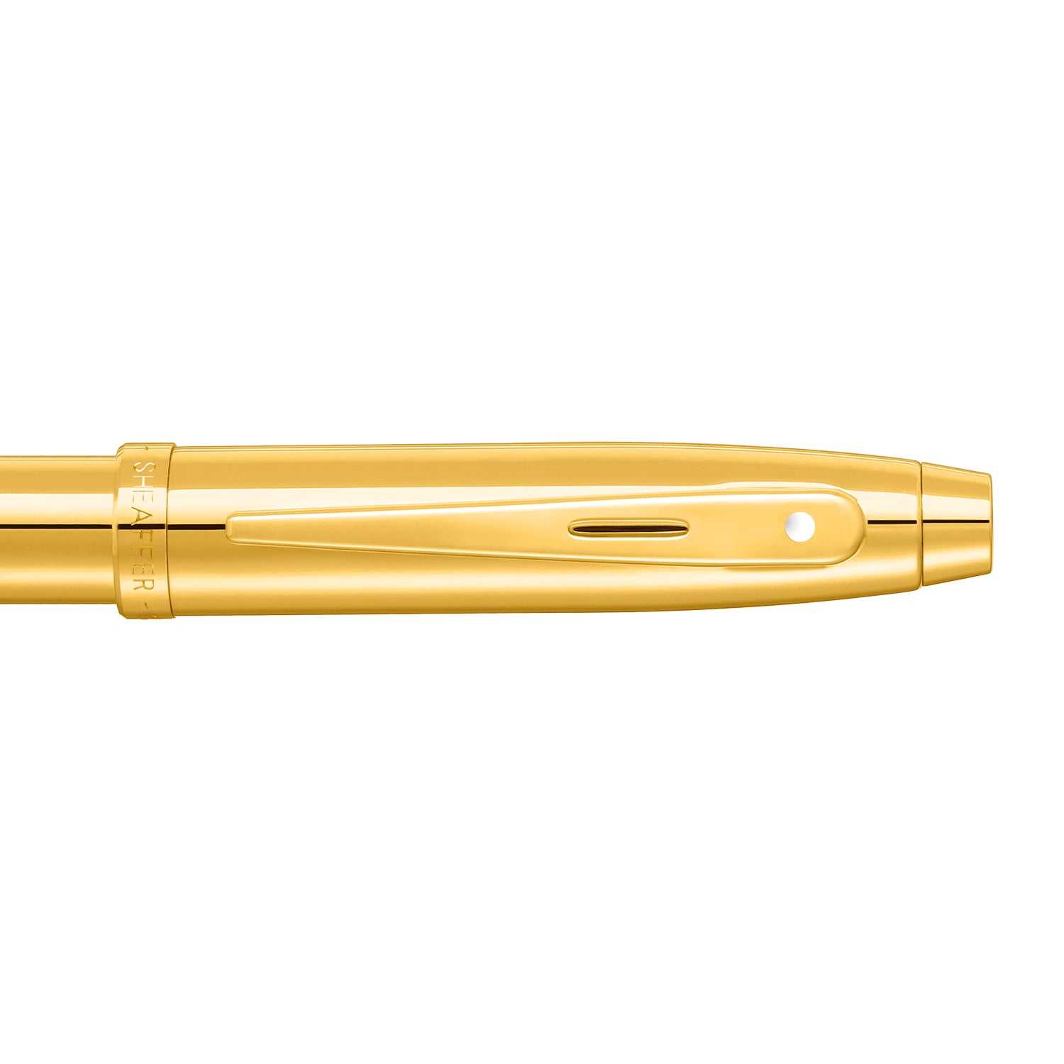 Sheaffer 100 Glossy PVD Gold Rollerball Pen With PVD Gold Trim