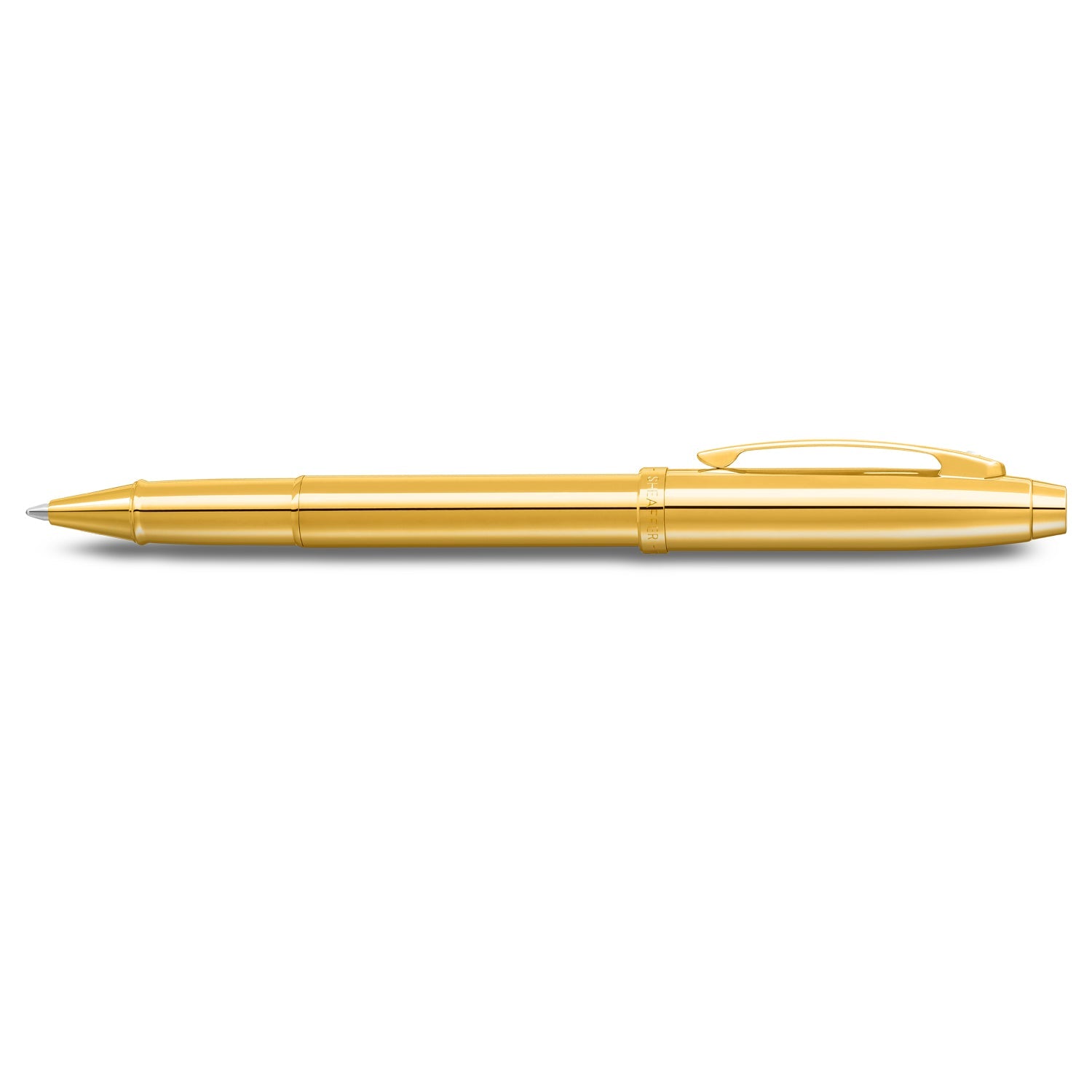 Sheaffer 100 Glossy PVD Gold Rollerball Pen With PVD Gold Trim