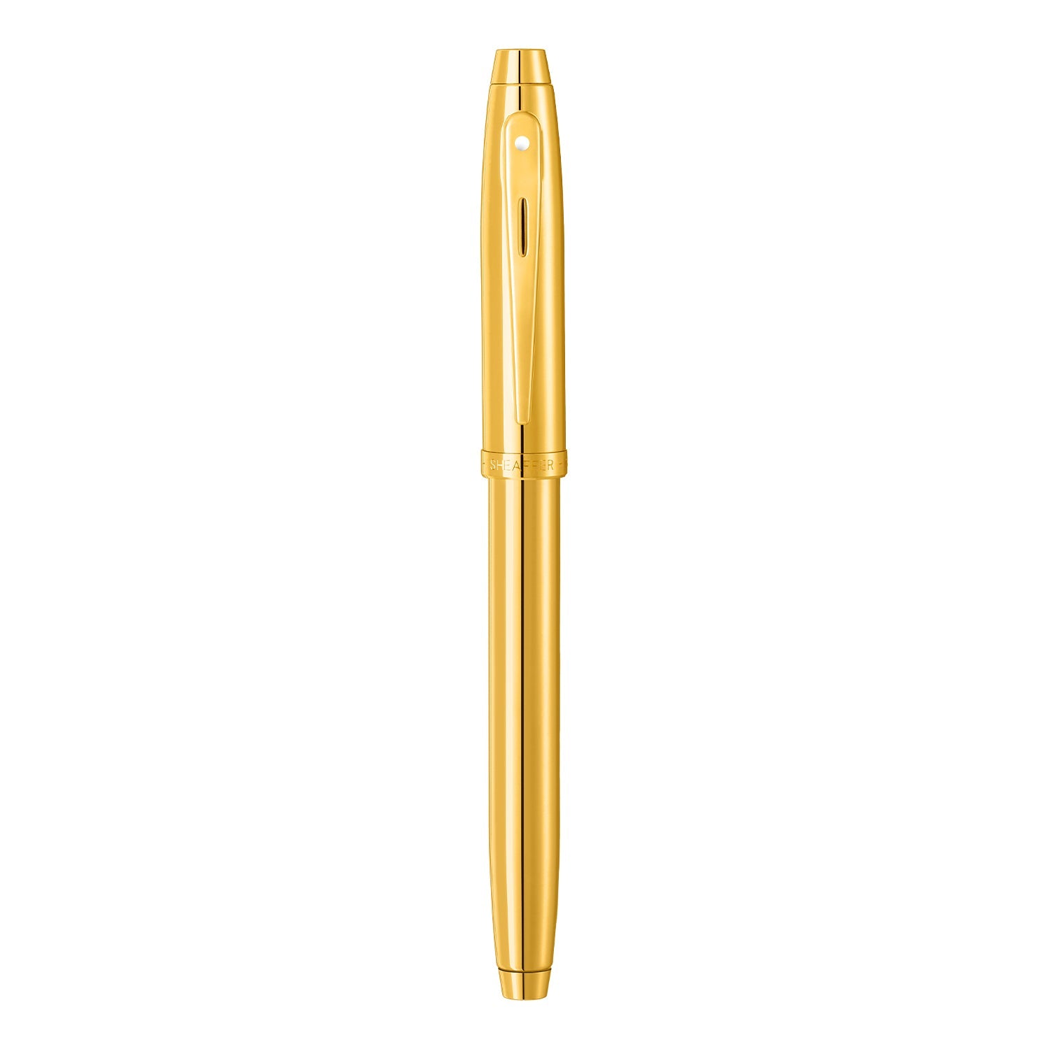 Sheaffer 100 Glossy PVD Gold Rollerball Pen With PVD Gold Trim