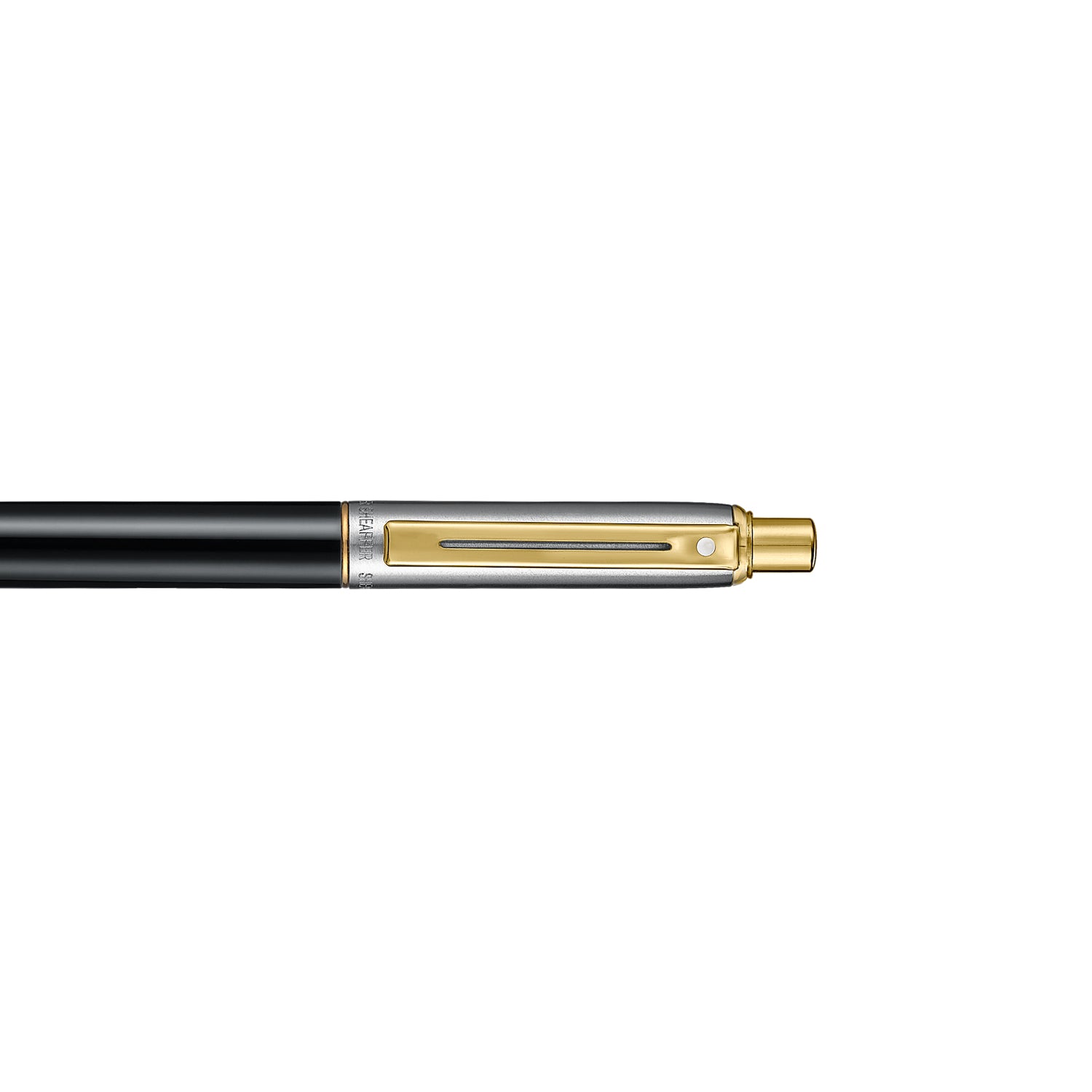 Sheaffer Sentinel Metal Glossy Black Barrel and Brushed Chrome Cap Ballpoint Pen with Gold-Plated Trims
