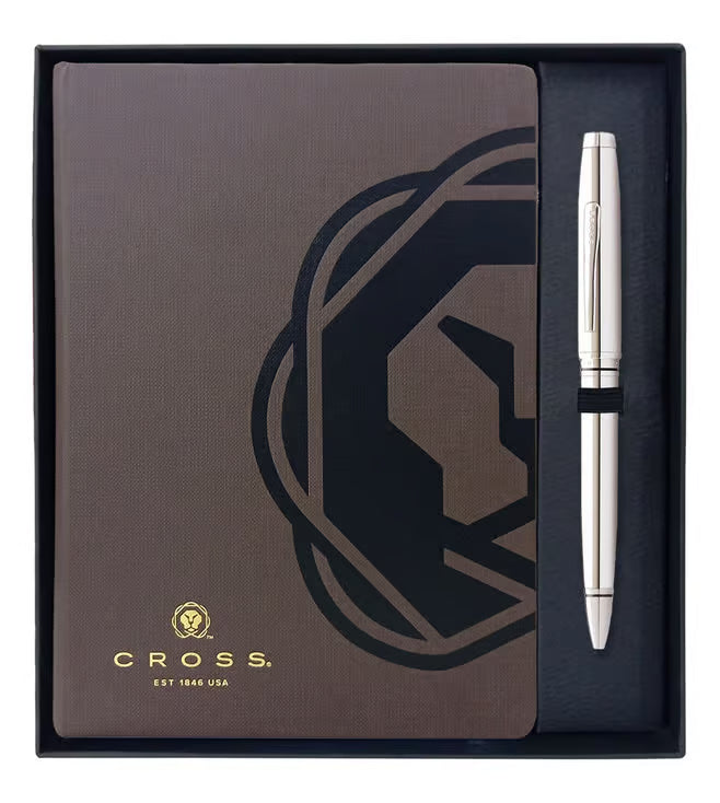 Cross Gift Set Chrome Coventry Ball Point Pen and Journal