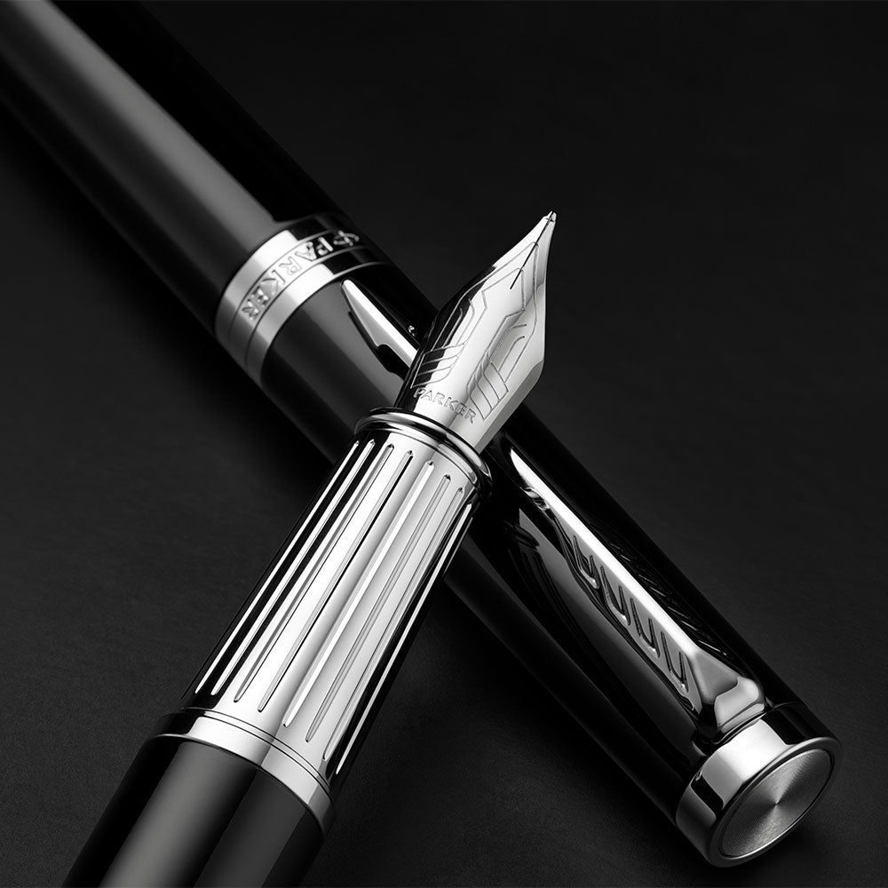 Parker Ingenuity Fountain Pen Black with Chrome Trim