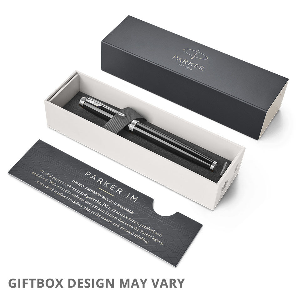 Parker IM Fountain Pen Black Lacquer with Chrome Trim