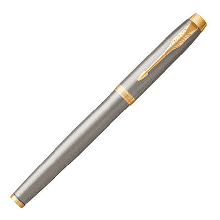 Parker IM Rollerball Pen Brushed Metal with Gold Trim