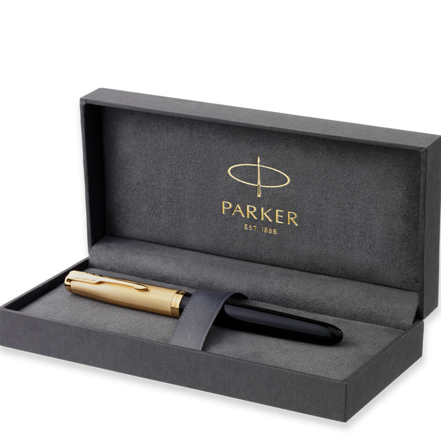 Parker 51 Fountain Pen Deluxe Black with Gold Nib