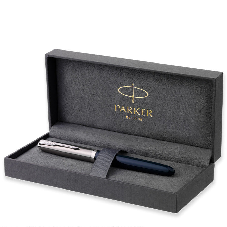 Parker 51 Fountain Pen Midnight Blue Chrome Trim