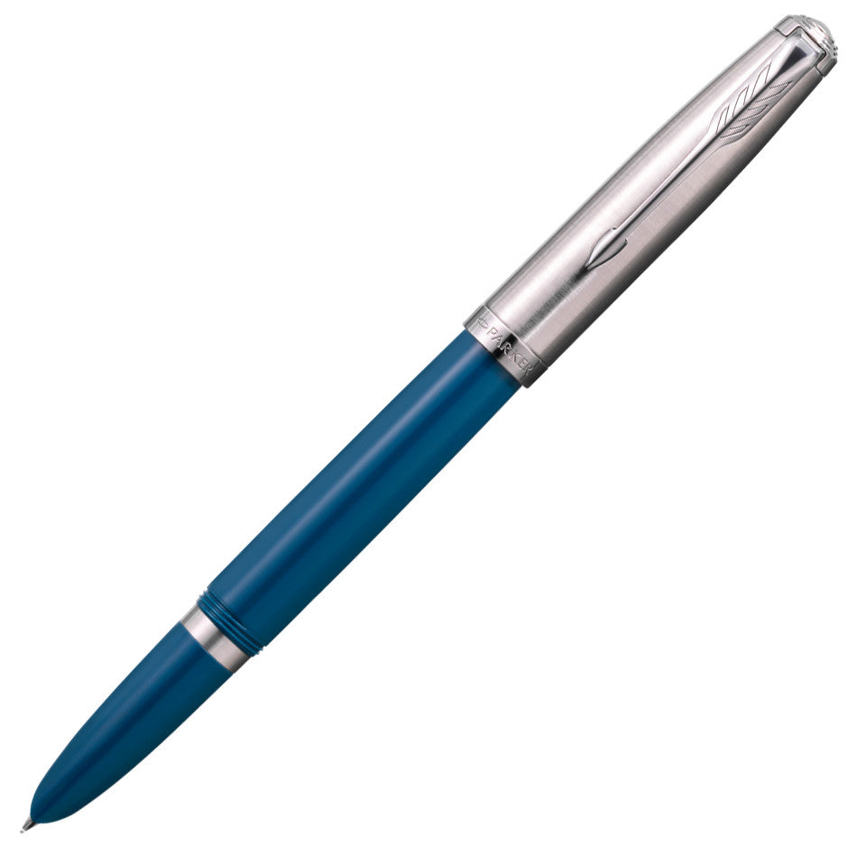 Parker 51 Fountain Pen Teal Blue Chrome Trim