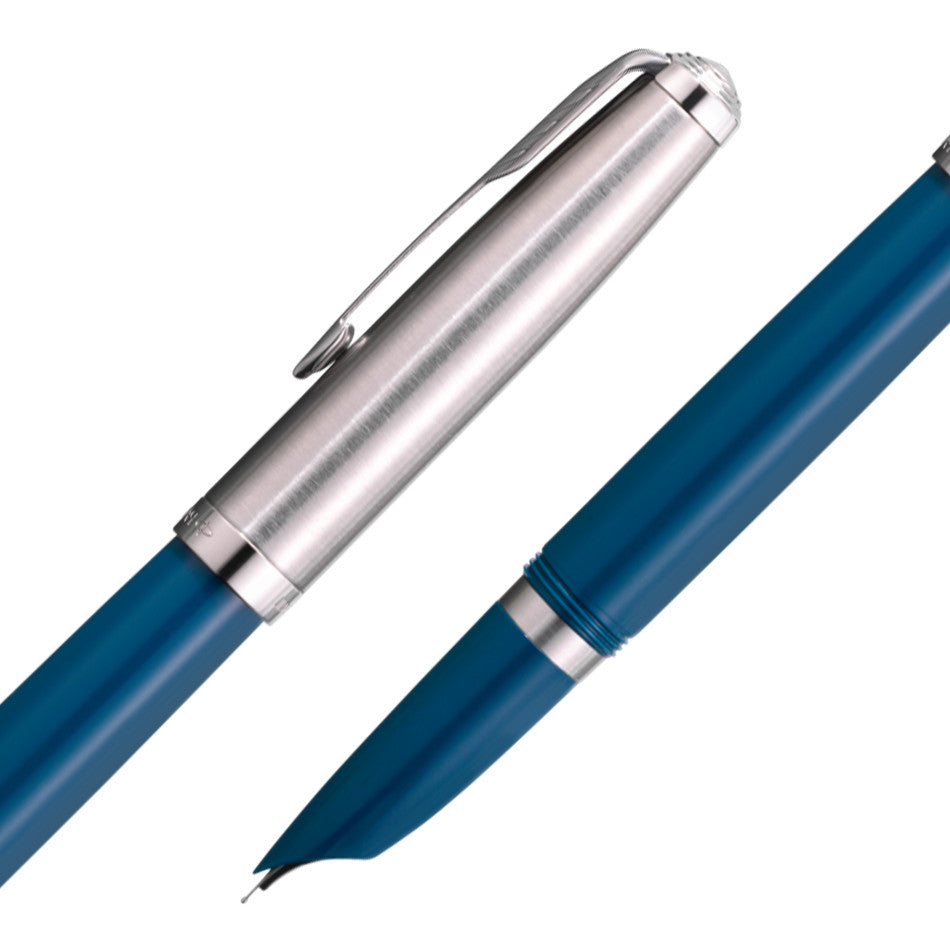 Parker 51 Fountain Pen Teal Blue Chrome Trim