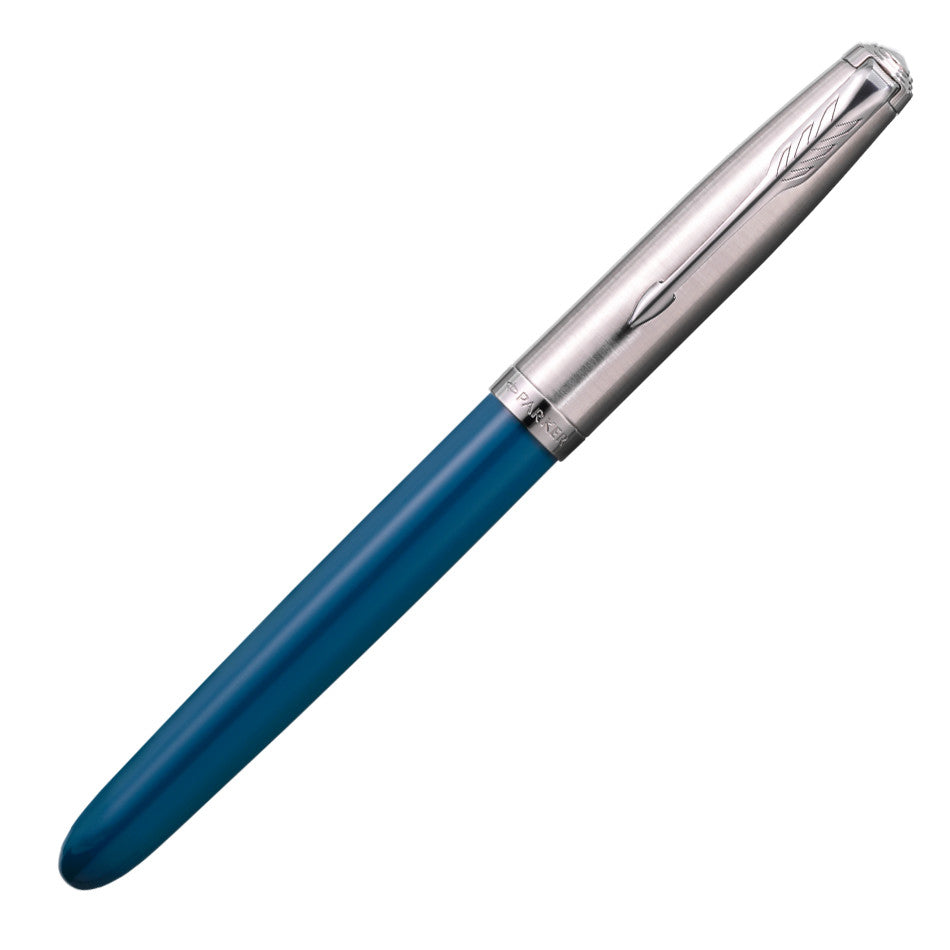 Parker 51 Fountain Pen Teal Blue Chrome Trim