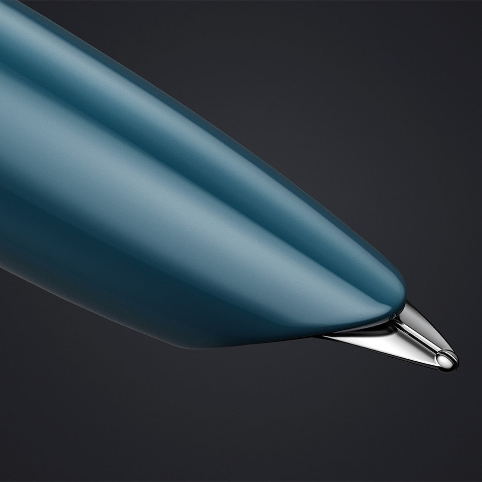 Parker 51 Fountain Pen Teal Blue Chrome Trim
