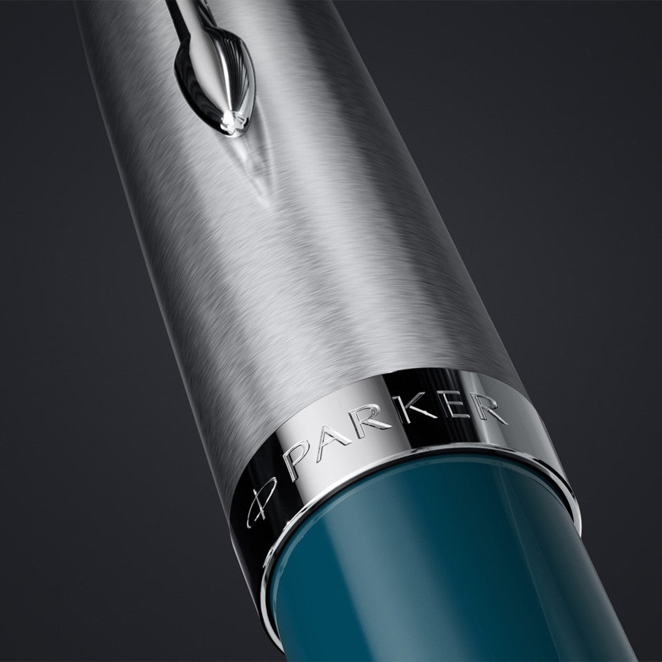 Parker 51 Fountain Pen Teal Blue Chrome Trim