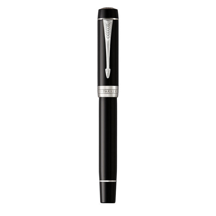 Parker Duofold Classic Fountain Pen Black with Chrome Trim