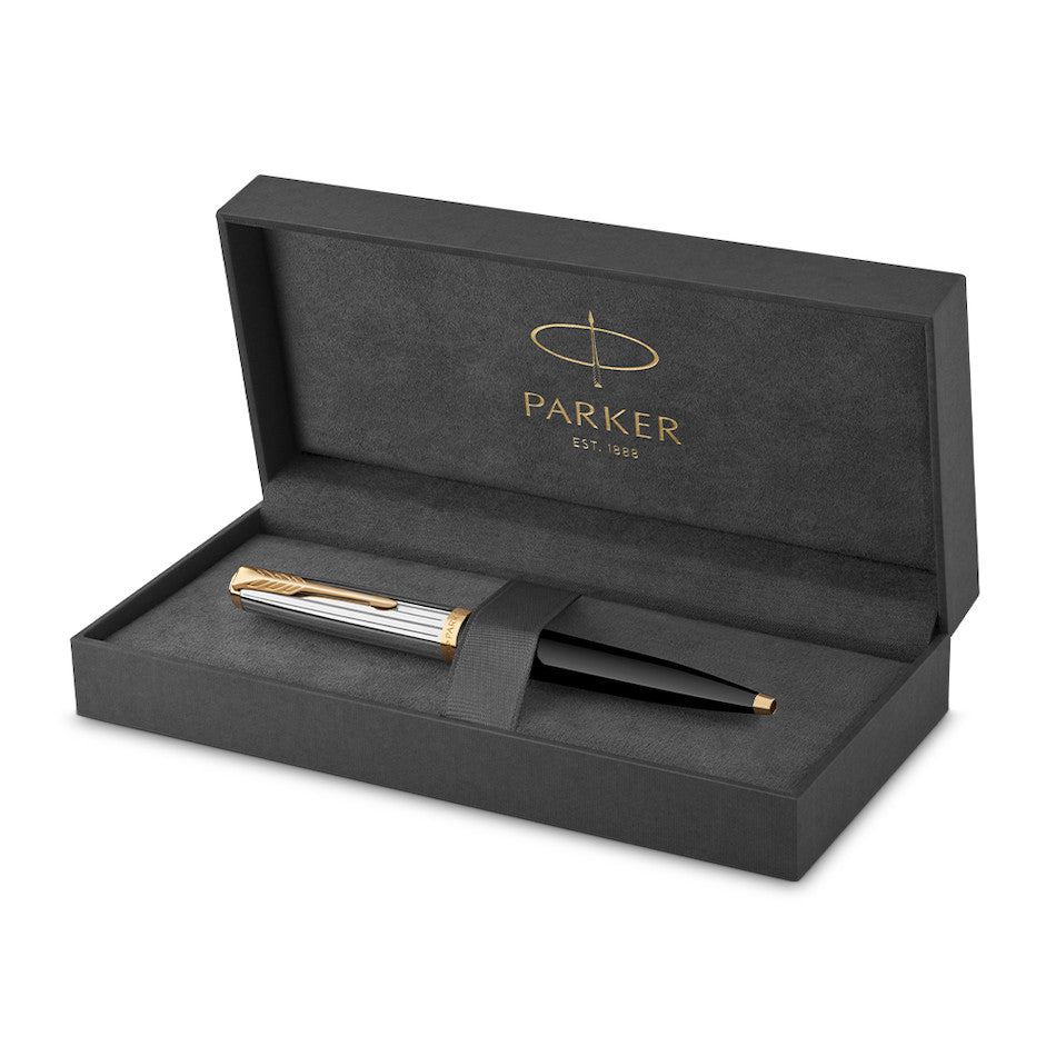 Parker 51 Ballpoint Pen Black and Chrome with Gold Trim