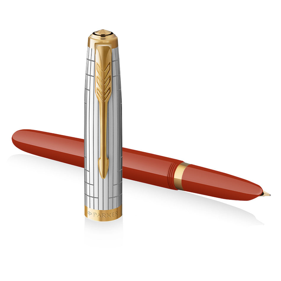 Parker 51 Fountain Pen Rage Red with Gold Trim