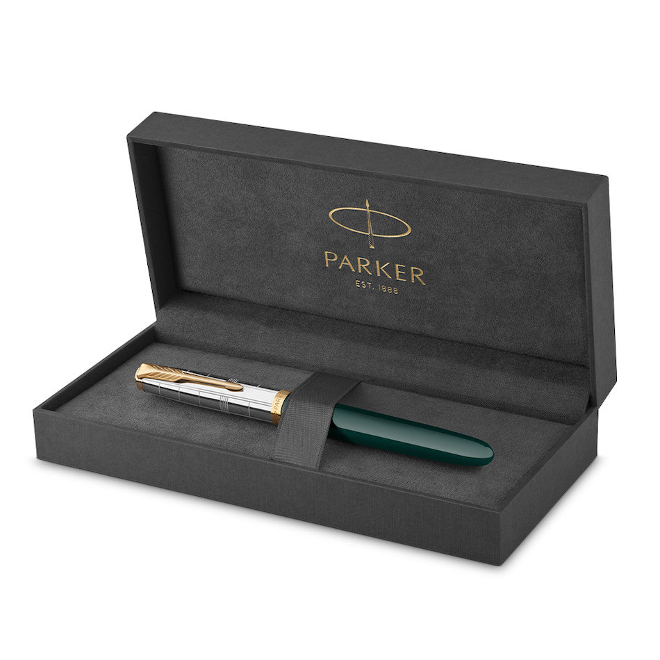Parker 51 Fountain Pen Forest Green with Gold Trim