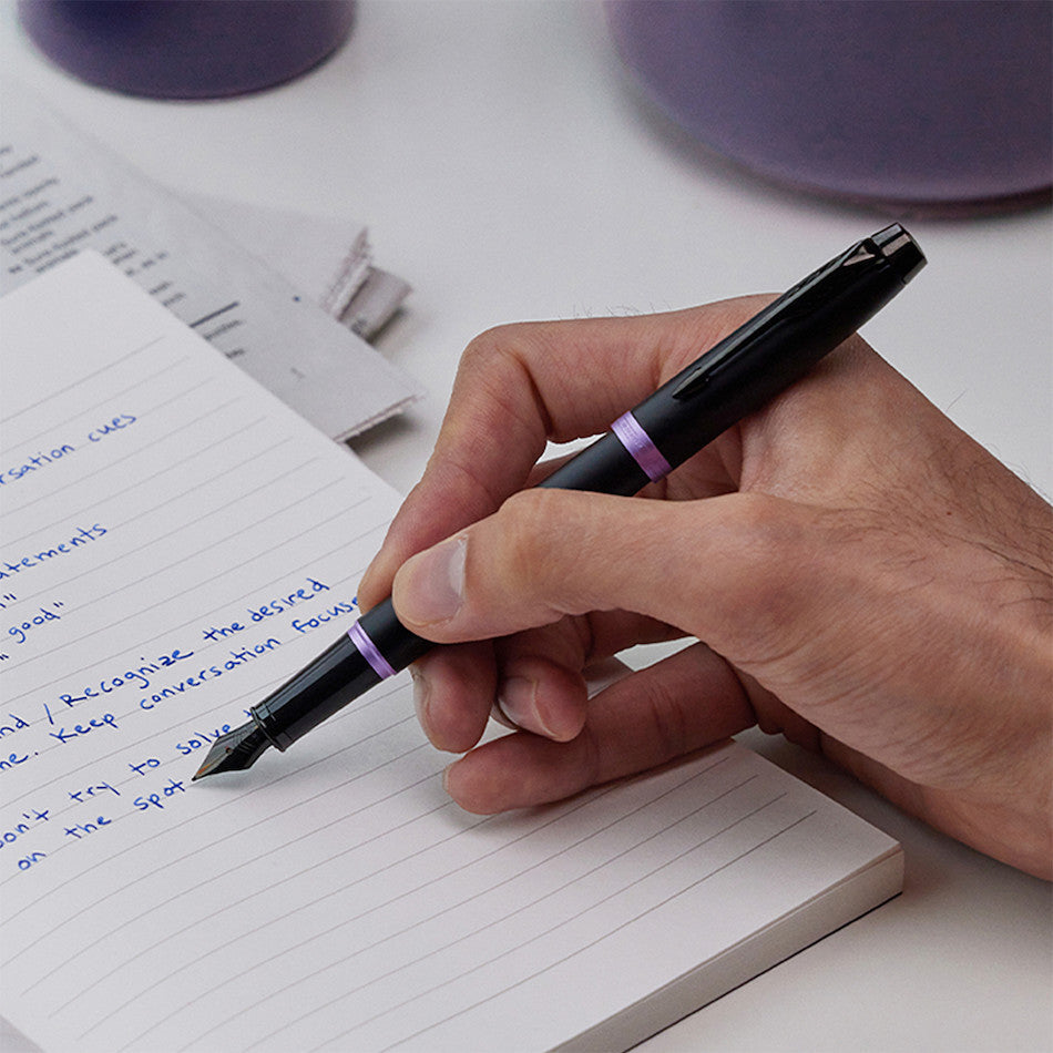 Parker IM Vibrant Rings Fountain Pen Black & Amethyst Purple