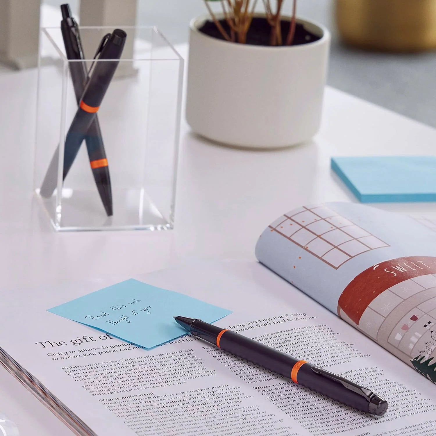 Parker IM Vibrant Rings Rollerball Pen Black & Flame Orange