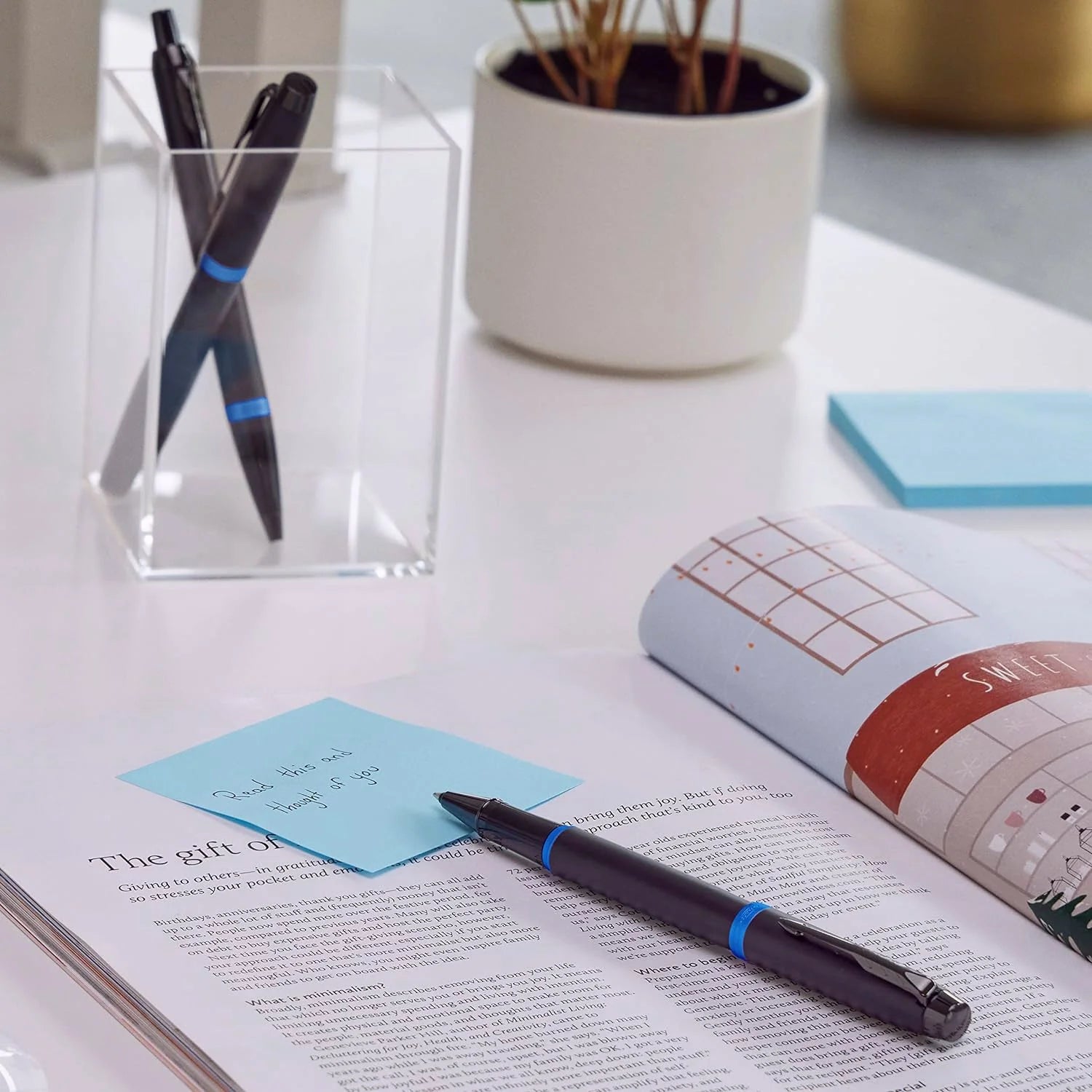 Parker IM Vibrant Rings Rollerball Pen Black & Marine Blue