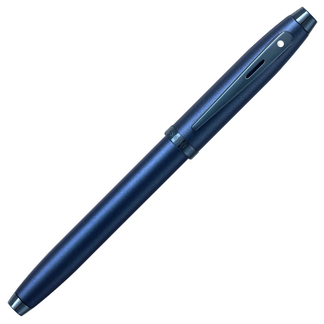 Sheaffer 100 Fountain Pen Satin Blue With PVD Blue Trim