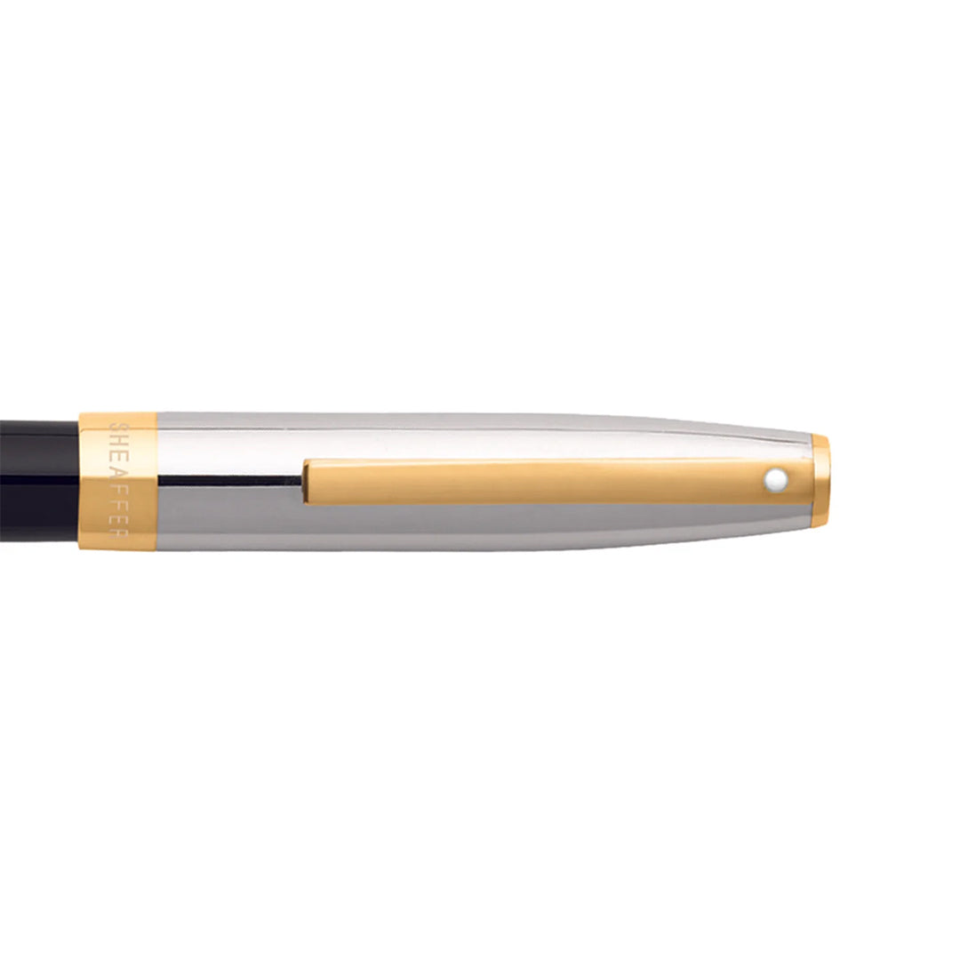 Sheaffer Sagaris  Fountain Pen Glossy Black Barrel with Chrome Cap and Gold Trim