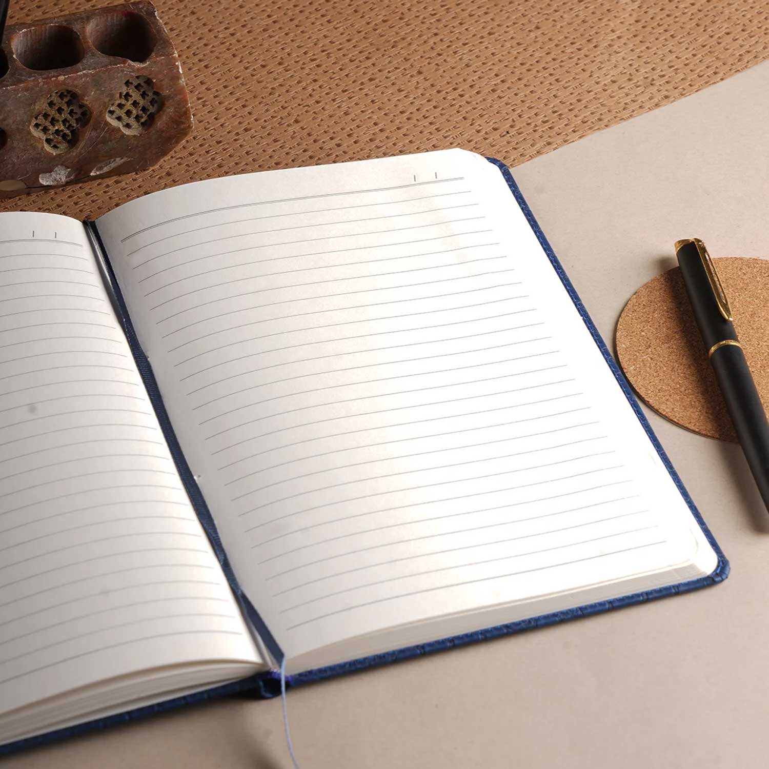 Scholar Croco Blue Notebook - A5, Ruled