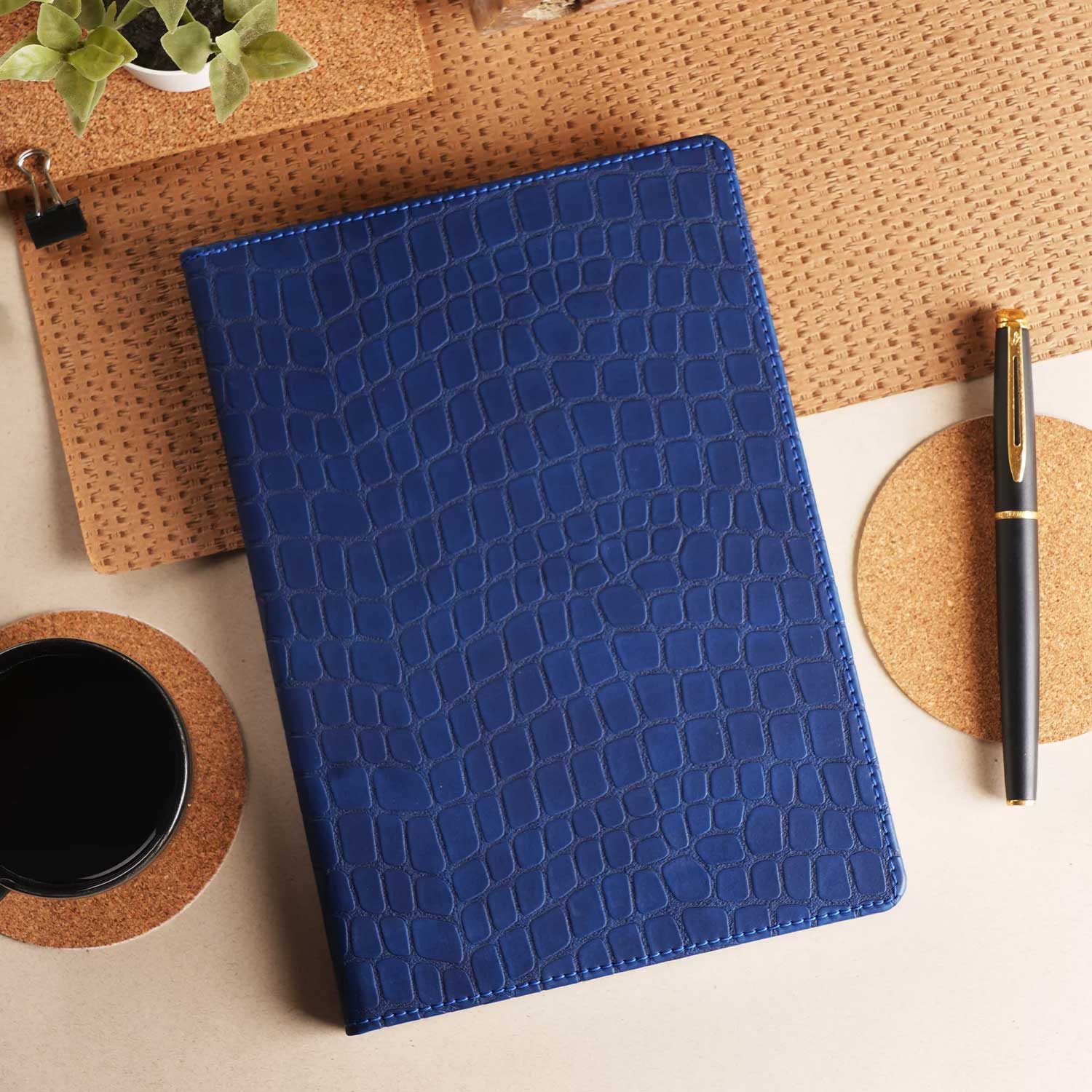 Scholar Croco Blue Notebook - A5, Ruled