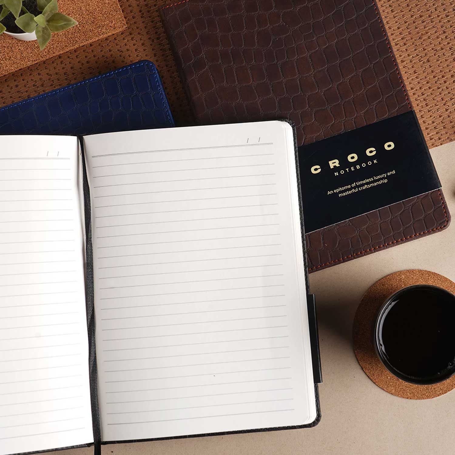 Scholar Croco Grey Notebook - A5, Ruled